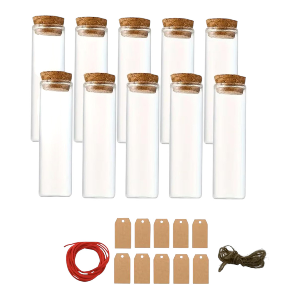 Glass Bottles With Cork 10 Ml Set Of 10 New In Box